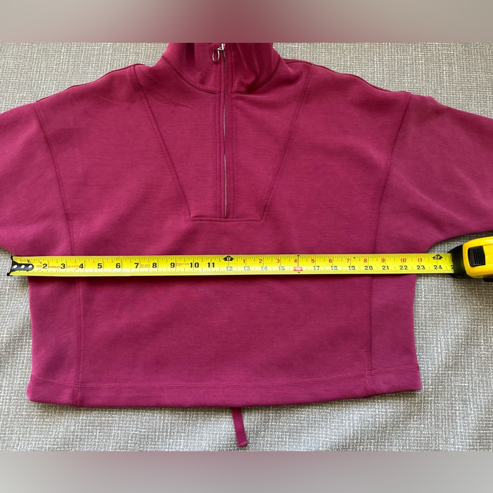 Sweaty Betty Cropped Half Zip Sweatshirt Dolman Sleeve Soft Scuba Pink Women M - Picture 10 of 11